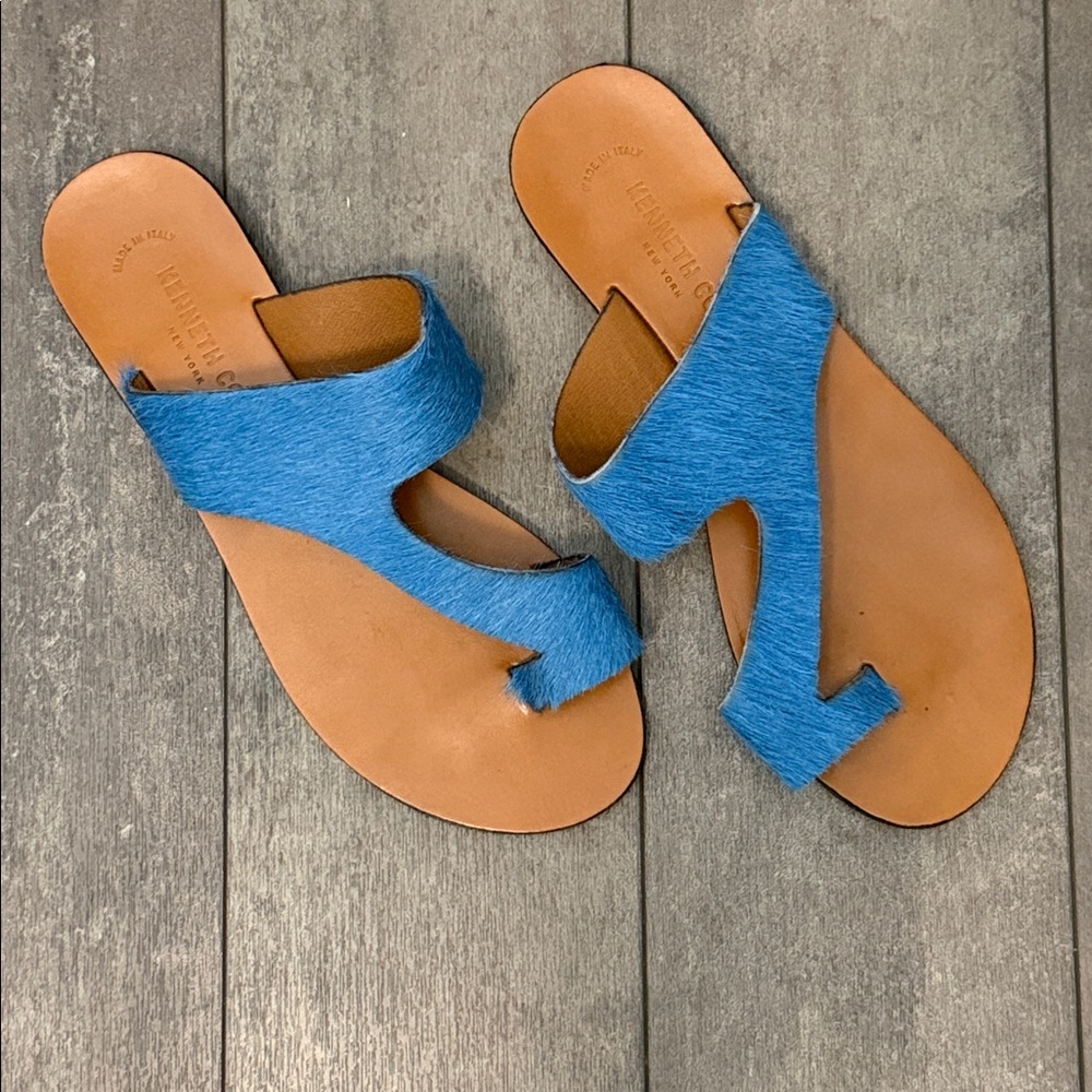 Like NEW! Kenneth Cole NewYork Calf Hair Sandals, size 8